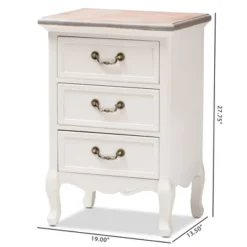 Capucine Two-Tone Natural Whitewashed Oak Finished Wood 3 Drawer Nightstand White - Baxton Studio 11 Capucine Two-Tone Natural Whitewashed Oak Finished Wood 3 Drawer Nightstand White - Baxton Studio -Baxton Studio GUEST 4371745b 03f3 4cb9 92de 0de482358db8