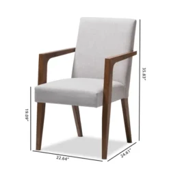 Set Of 2 Andrea Mid - Century Modern Upholstered Wooden Armchair - Grayish Beige - Baxton Studio 7 Set Of 2 Andrea Mid - Century Modern Upholstered Wooden Armchair - Grayish Beige - Baxton Studio -Baxton Studio GUEST 43740384 f110 46a3 b208 6fc053f7c0da