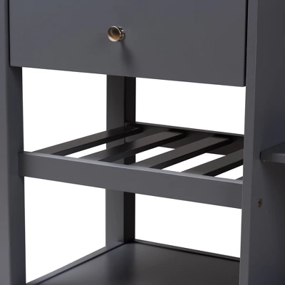 Sunderland Coastal And Farmhouse Natural Wood Kitchen Cart Gray, Light Brown - Baxton Studio 2 Sunderland Coastal And Farmhouse Natural Wood Kitchen Cart Gray, Light Brown - Baxton Studio - Image 2