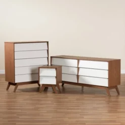 3pc Hildon Two-Tone Wood Storage Set White/Walnut Brown - Baxton Studio 15 3pc Hildon Two-Tone Wood Storage Set White/Walnut Brown - Baxton Studio -Baxton Studio GUEST 43954d0f 9c78 4b21 95ae 2aad557e093f
