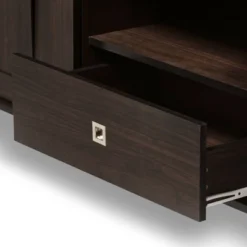 Unna Wood TV Cabinet With 2 Sliding Doors And Drawer TV Stand For TVs Up To 70" Dark Brown - Baxton Studio -Baxton Studio GUEST 43b3542c 2d4f 4803 bdf4 5004ca6fb081