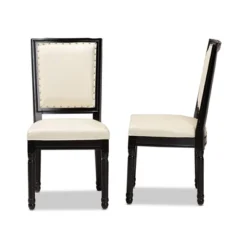 Set Of 2 Louane Faux Leather Upholstered And Wood Dining Chairs Beige/Black - Baxton Studio 10 Set Of 2 Louane Faux Leather Upholstered And Wood Dining Chairs Beige/Black - Baxton Studio -Baxton Studio GUEST 43c1aa11 f323 4fbf a269 0f5dd8274c46