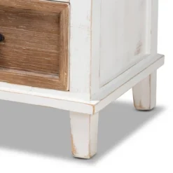 Glynn Wood 1 Drawer Nightstand White/Brown - Baxton Studio -Baxton Studio GUEST 43e1fedd eaf0 43e2 b987 6b819610cadd