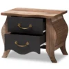 Romilly Country Cottage Farmhouse Oak Finished Wood 2 Drawer Nightstand Black/Brown - Baxton Studio