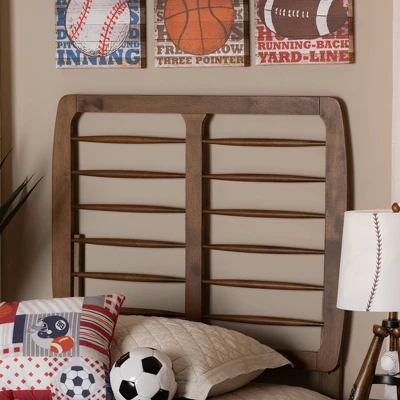 Carolyn Wood Headboard Walnut - Baxton Studio 2 Carolyn Wood Headboard Walnut - Baxton Studio - Image 2