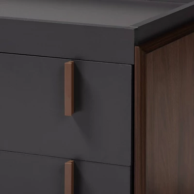 2 Drawer Rikke Two-Tone Wood TV Stand For TVs Up To 65" Gray - Baxton Studio 2 2 Drawer Rikke Two-Tone Wood TV Stand For TVs Up To 65" Gray - Baxton Studio - Image 2