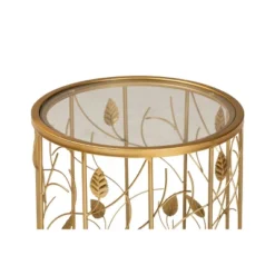 Anaya Glam Brushed Metal And Glass Leaf Accent End Table Gold - Baxton Studio 7 Anaya Glam Brushed Metal And Glass Leaf Accent End Table Gold - Baxton Studio -Baxton Studio GUEST 455e6b85 2120 4053 b7fc b66cbc4ec7ce