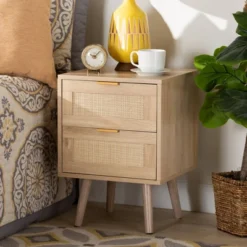 Baird Wood And Rattan 2 Drawer Nightstand Brown - Baxton Studio 12 Baird Wood And Rattan 2 Drawer Nightstand Brown - Baxton Studio -Baxton Studio GUEST 45f8b5b2 1318 47c6 b4a6 cd857c294c51