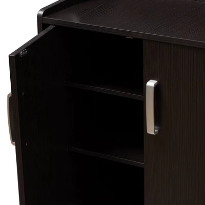 Verdell Modern And Contemporary Finished Shoe Cabinet Dark Brown - Baxton Studio 5 Verdell Modern And Contemporary Finished Shoe Cabinet Dark Brown - Baxton Studio - Image 5