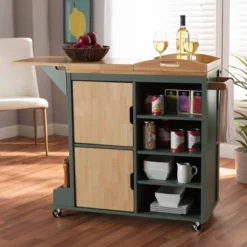 Dorthy Two-Tone Wood Kitchen Cart Green/Natural - Baxton Studio 25 Dorthy Two-Tone Wood Kitchen Cart Green/Natural - Baxton Studio -Baxton Studio GUEST 4693bad5 ba38 41cb b779 d318c9e87544