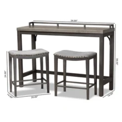 3pc Noll Upholstered Metal Counter Height Dining Set Gray - Baxton Studio 13 3pc Noll Upholstered Metal Counter Height Dining Set Gray - Baxton Studio -Baxton Studio GUEST 46ddfea0 0991 4421 a242 d91eeb69269f