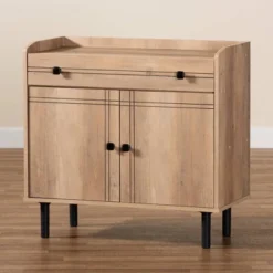 Patterson Wood 2 Door Kitchen Storage Cabinet Oak Brown - Baxton Studio -Baxton Studio GUEST 474bc75b 0560 49be 88d0 630e719426cb