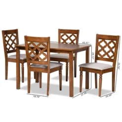 5pc Ramiro Wood Dining Set Gray/Walnut/Brown - Baxton Studio -Baxton Studio GUEST 47bb6038 6f65 4826 8f45 257e5e1dcf18