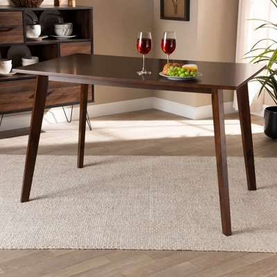 Britte Rectangular Wood Dining Table Walnut - Baxton Studio 3 Britte Rectangular Wood Dining Table Walnut - Baxton Studio - Image 3