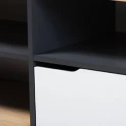 Reed 2 Drawer Wood TV Stand For TVs Up To 75" White/Oak - Baxton Studio -Baxton Studio GUEST 47be9e7a e38a 47a0 9aa0 e2bc60d0b468