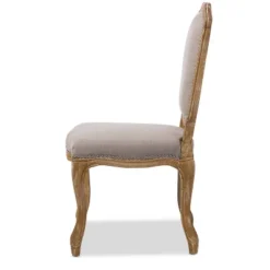 Chateauneuf French Weathered Oak Finish Fabric Upholstered Dining Side Chair Beige - Baxton Studio: Linen, No Assembly Required 8 Chateauneuf French Weathered Oak Finish Fabric Upholstered Dining Side Chair Beige - Baxton Studio: Linen, No Assembly Required -Baxton Studio GUEST 480b5ebc 3d87 4778 93b6 5a2ab9a4780b