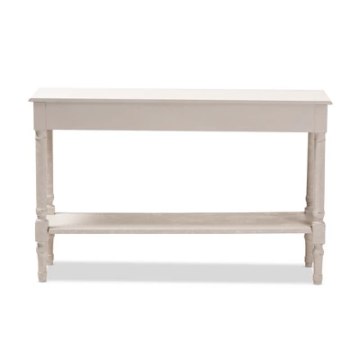 Ariella Whitewashed 1 Drawer Console Table White - Baxton Studio 3 Ariella Whitewashed 1 Drawer Console Table White - Baxton Studio - Image 3