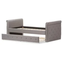 Twin Swanson Modern And Contemporary Fabric Tufted Daybed With Roll-Out Trundle Guest Bed Gray - Baxton Studio: Polyester Upholstery, Nailhead Detail 15 Twin Swanson Modern And Contemporary Fabric Tufted Daybed With Roll-Out Trundle Guest Bed Gray - Baxton Studio: Polyester Upholstery, Nailhead Detail -Baxton Studio GUEST 487374e1 9c76 4987 9af1 8d2770208d84
