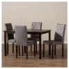5pc Gardner Modern And Contemporary Finished And Fabric Upholstered Dining Set Gray/Dark Brown - Baxton Studio