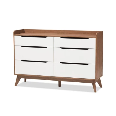 Brighton Mid-Century Modern Wood 6 Drawer Storage Dresser Brown - Baxton Studio 1 Brighton Mid-Century Modern Wood 6 Drawer Storage Dresser Brown - Baxton Studio