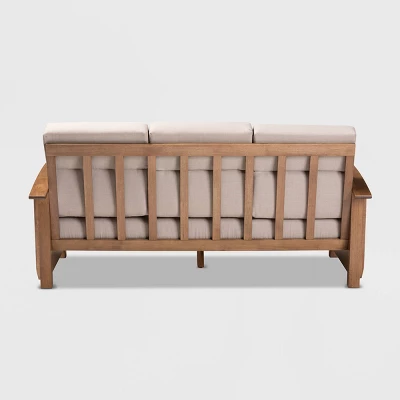 Charlotte Fabric Upholstered Wood 3 Seater Sofa Taupe/Brown - Baxton Studio 3 Charlotte Fabric Upholstered Wood 3 Seater Sofa Taupe/Brown - Baxton Studio - Image 3