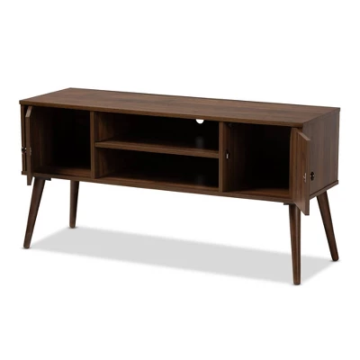 Alard 2 Door Wood TV Stand For TVs Up To 50" Walnut - Baxton Studio 1 Alard 2 Door Wood TV Stand For TVs Up To 50" Walnut - Baxton Studio