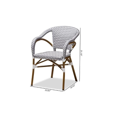Baxton Studio Set Of 2 Eliane Indoor And Outdoor Stackable Bistro Dining Chairs - BaxtonStudio 5 Baxton Studio Set Of 2 Eliane Indoor And Outdoor Stackable Bistro Dining Chairs - BaxtonStudio - Image 5