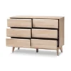 Mirren Light Oak 6 Drawer Dresser Brown, Dark Gray - Baxton Studio