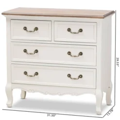 Amalie 4 Drawer Accent Dresser White/Oak - Baxton Studio 17 Amalie 4 Drawer Accent Dresser White/Oak - Baxton Studio -Baxton Studio GUEST 49f23f78 9a93 46af a965 113707fe3fca