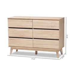 Mirren Light Oak 6 Drawer Dresser Brown, Dark Gray - Baxton Studio 17 Mirren Light Oak 6 Drawer Dresser Brown, Dark Gray - Baxton Studio -Baxton Studio GUEST 4a1a200f f355 47a2 baf5 14a6df0aa822