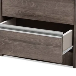 Gallia Modern And Contemporary Oak Finished 2 Drawer Nightstand Brown - Baxton Studio -Baxton Studio GUEST 4a3ddb33 001f 4309 a8fa 9d730a91bde8