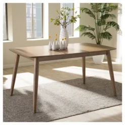 Edna Mid-Century Modern French Oak Light Brown Finishing Wood Dining Table - Baxton Studio 8 Edna Mid-Century Modern French Oak Light Brown Finishing Wood Dining Table - Baxton Studio -Baxton Studio GUEST 4a598ea0 039c 464d aa2a 07b62e98abc7