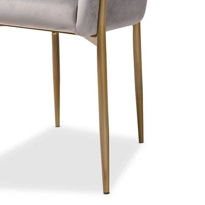 Ballard Velvet Fabric Upholstered Metal Dining Chair - Baxton Studio 5 Ballard Velvet Fabric Upholstered Metal Dining Chair - Baxton Studio - Image 5