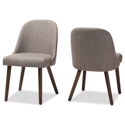 Set Of 2 Cody Mid Century Modern Walnut Finished Wood Fabric Upholstered Dining Chair - Baxton Studio 9 Set Of 2 Cody Mid Century Modern Walnut Finished Wood Fabric Upholstered Dining Chair - Baxton Studio - Image 9