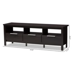 Elaine Modern And Contemporary Finished TV Stand For TVs Up To 60" Dark Brown - Baxton Studio 15 Elaine Modern And Contemporary Finished TV Stand For TVs Up To 60" Dark Brown - Baxton Studio -Baxton Studio GUEST 4b053413 695e 4d61 9b04 469d6ab5ddbf