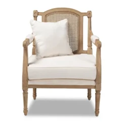 Clemence Upholstered Whitewashed Wood Accent Chair Ivory/Oak - Baxton Studio 17 Clemence Upholstered Whitewashed Wood Accent Chair Ivory/Oak - Baxton Studio -Baxton Studio GUEST 4b0f1c3f 0cc1 4ca4 94d7 ba486192f177