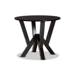 35" Irene Wide Round Wood Dining Table - Baxton Studio -Baxton Studio GUEST 4b309ca0 ac74 444f bc43 ef6a825bad5b