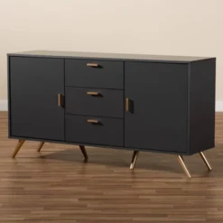 Kelson Wood 2 Door Sideboard Buffet Dark Gray/Gold - Baxton Studio 12 Kelson Wood 2 Door Sideboard Buffet Dark Gray/Gold - Baxton Studio -Baxton Studio GUEST 4b3987d3 f748 41f3 bee5 51e4dfcf8bc8
