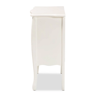 Eliya Wood 3 Drawer Storage Cabinet White - Baxton Studio 4 Eliya Wood 3 Drawer Storage Cabinet White - Baxton Studio - Image 4