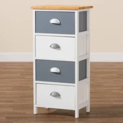 Calra Wood 4 Drawer Storage Unit Oak Brown - Baxton Studio -Baxton Studio GUEST 4b85d05b a277 45c7 a913 79f84da19cbf