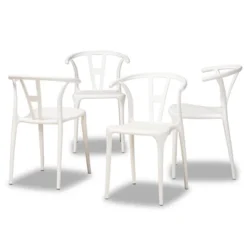 4pc Warner Plastic Dining Chair Set - Baxton Studio 19 4pc Warner Plastic Dining Chair Set - Baxton Studio -Baxton Studio GUEST 4ccf76b4 6084 47b7 a347 a1904aa3cee2