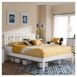 Celine Modern And Contemporary Geometric Pattern Solid Wood Platform Bed - Full - Baxton Studio 7 Celine Modern And Contemporary Geometric Pattern Solid Wood Platform Bed - Full - Baxton Studio -Baxton Studio GUEST 4d7244de 037c 4713 aff7 18544e56fbba