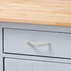 Donnie Wood Kitchen Storage Cart Light Gray/Natural - Baxton Studio -Baxton Studio GUEST 4e284dc7 2a31 43db a967 8f92001d5bb0