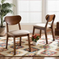 2pc Damara Fabric Upholstered And Wood Dining Chair Set - Baxton Studio 13 2pc Damara Fabric Upholstered And Wood Dining Chair Set - Baxton Studio -Baxton Studio GUEST 4fbb20fa b9aa 4967 9114 b7115d0eb76d