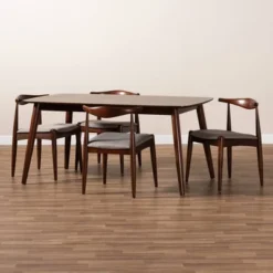 5pc Aeron Wood Dining Set Light Gray/Walnut - Baxton Studio 10 5pc Aeron Wood Dining Set Light Gray/Walnut - Baxton Studio -Baxton Studio GUEST 508698a1 4050 46fb b831 12dcf4d6290a