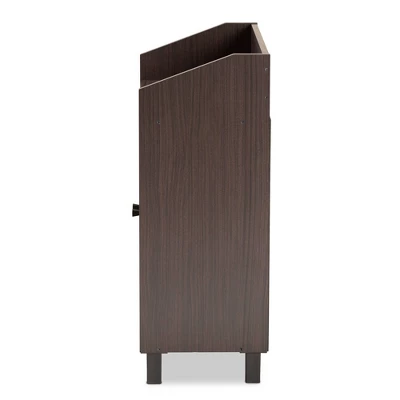 Rossin Wood 2 Door Entryway Shoe Cabinet - Baxton Studio 3 Rossin Wood 2 Door Entryway Shoe Cabinet - Baxton Studio - Image 3