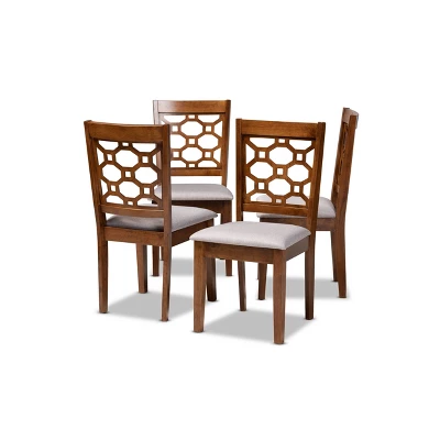 4pc Peter Fabric Upholstered And Wood Dining Chairs - Baxton Studio 6 4pc Peter Fabric Upholstered And Wood Dining Chairs - Baxton Studio - Image 6