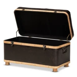 Gendry Faux Leather Upholstered And Wood Large Storage Ottoman Dark Brown/Oak Brown - Baxton Studio 17 Gendry Faux Leather Upholstered And Wood Large Storage Ottoman Dark Brown/Oak Brown - Baxton Studio -Baxton Studio GUEST 516992bb ce4b 4f4e acf5 2648fce7f5a3