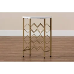 Phoebe Metal Wine Rack With Faux Marble Tabletop Gold - Baxton Studio 9 Phoebe Metal Wine Rack With Faux Marble Tabletop Gold - Baxton Studio -Baxton Studio GUEST 5224cb1c 51c0 45c0 8f23 06d07e9cc082
