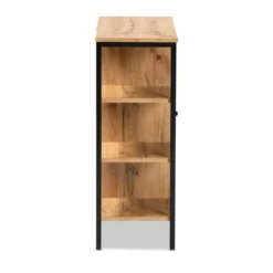 Vander Wood And Metal 1 Door Shoe Storage Cabinet Oak Brown/Black - Baxton Studio 11 Vander Wood And Metal 1 Door Shoe Storage Cabinet Oak Brown/Black - Baxton Studio -Baxton Studio GUEST 522edfbe 723b 468a a92d 8e0886cefeaa